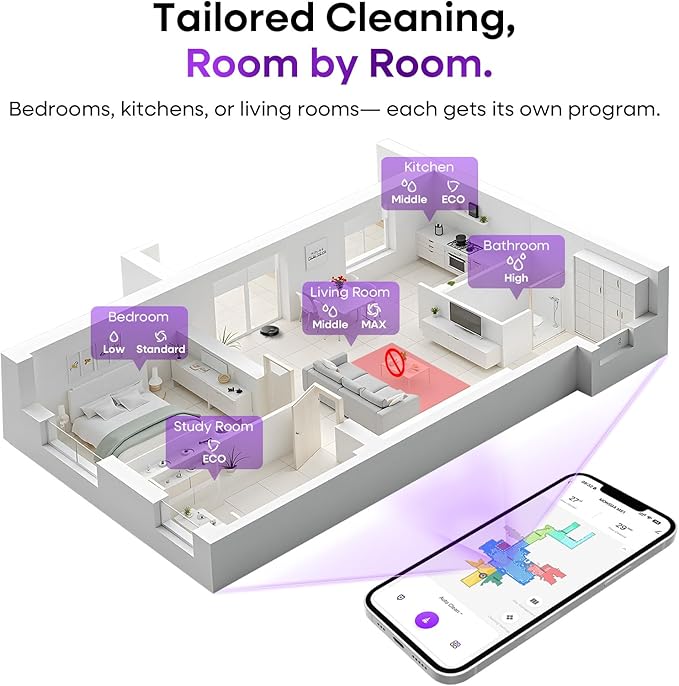 MONSGA Robot Vacuum and Mop Combo, 5000Pa Robotic Vacuum with Lidar Navigation, 180mins Runtime, Tangle-Free Robot Mop, 5 Editable Maps, APP/Remote/Voice Control, Ideal for Hard Floors and Carpets