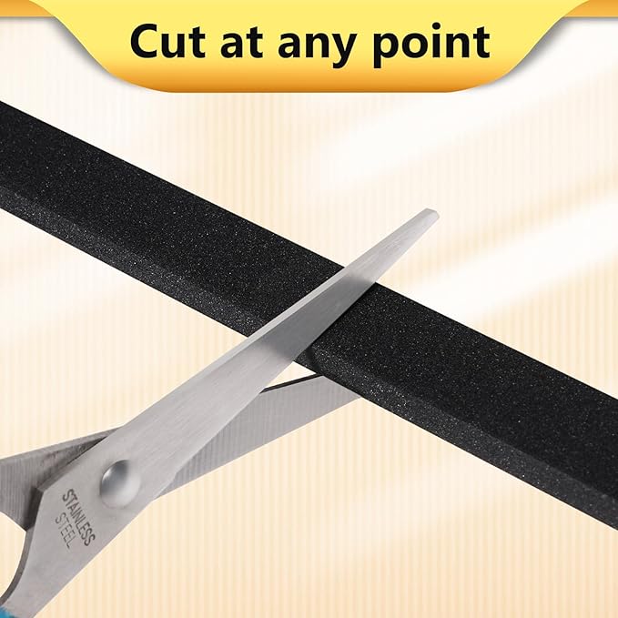 26Feet Weather Stripping Seal (2 Inch X 1/8 Inch) for Door Window, High Density Foam Tape, Soundproofing, Insulation Strip, Door Sealers for Door Frame- Black