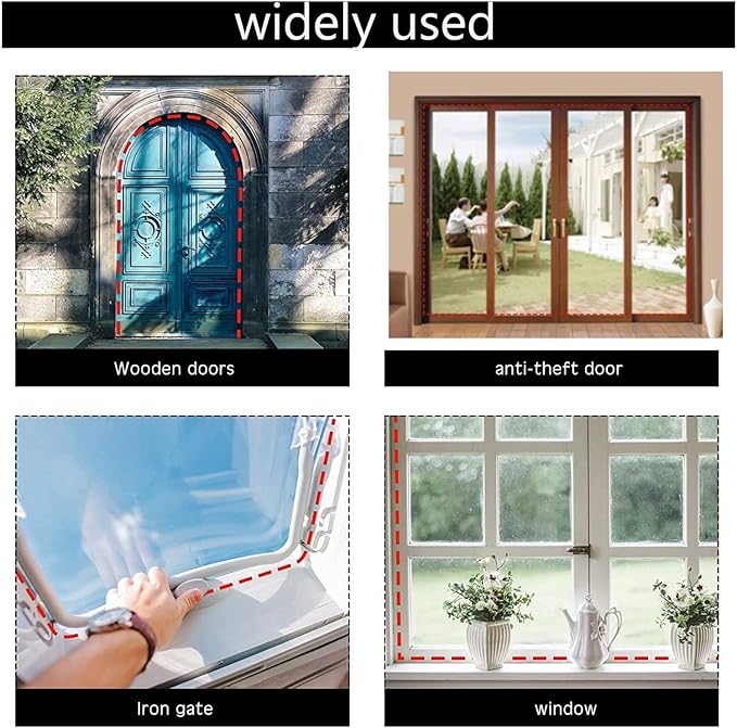 Black Rubber Weather Stripping Door Seal Strip, D Shape Door Rubber Weather Seal Strip, Self-Adhesive Door Weatherstripping Soundproofing Door Seal Strip for Windows (33 feet, Black),(pundin-1)