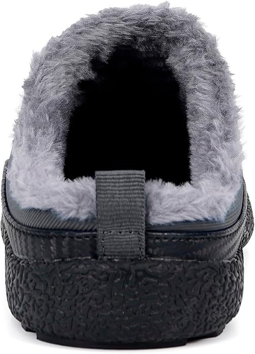 Womens Mens House Slippers Slip on Snow Winter Warm Fully Fur Lined Slippers Indoor Outdoor Shoes