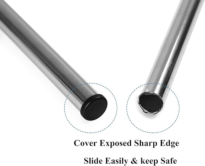 Furnigear Plastic Plugs Tubing End Caps Chair End Caps 1 1/4" Outside Bottom Round Tubing Caps Round Furniture Sliders Glides Black (Fit 1.17-1.21" Tube Inner Diameter, 24pack)