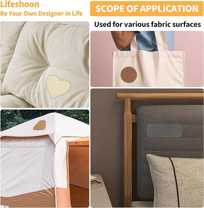 Fabric Repair Patches, 17X79 Inch Canvas Self-Adhesive Fabric Patches Tape Durable, DIY Large Canvas Repair for Sofa, Couches, Furniture, Chair, Clothing （17X79 Inch, Brown）