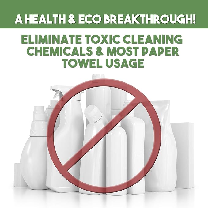 The Amazing Eco Cloth That Cleans Virtually Any Surface with Only Water. No More Paper Towels Or Toxic Chemicals. 4-Pack (14x14, Blue)