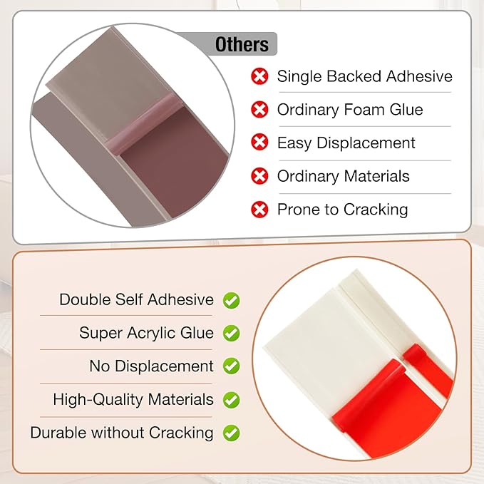 Floor Transition Strip Self Adhesive Vinyl Door Threshold for Doorways Carpet Edging Trim Overlap Edge Reducer for Laminate Floor, Carpet, Tile (Beige Wood Grain, 1/5" to 2/5", 3.3Ft)
