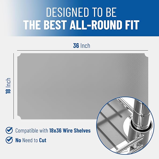Sterling Shelf Liners Wire Rack Covers: Plastic Shelf Liner Cover for Wire Shelving: Cover Mats for Shelves in Pantry, Closet, and More: 18x36 Inch: Clear, Set of 4