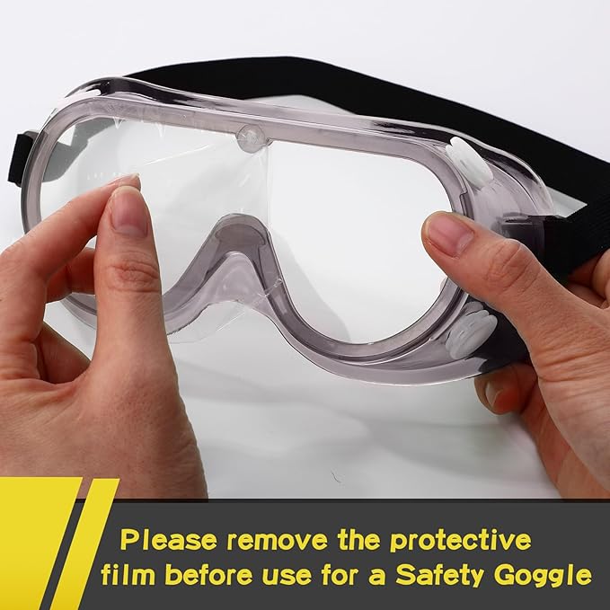 Yunsailing Protective Safety Goggles Lab Over Glasses Clear Anti Fog Eye Protection Goggles for Men Women