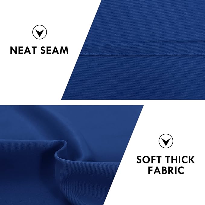 DWCN Blackout Curtains Room Darkening Thermal Insulated Bedroom Curtains Window Curtain Panels, 38 x 84 inches Long, Set of 2 Classic Blue Rod Pocket Drapes
