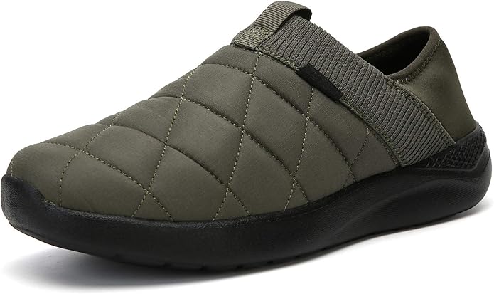 KUBUA Slippers for Men and Womens Indoor House Shoes Plush Slip on Outdoor Garden Loafers