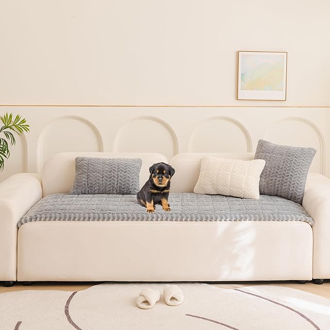 Pet Couch Cover Protector Sofa Covers for Pets Washable Non Slip Couches and Sofas Dog Mat (Grey, 27.6" x 70.9")