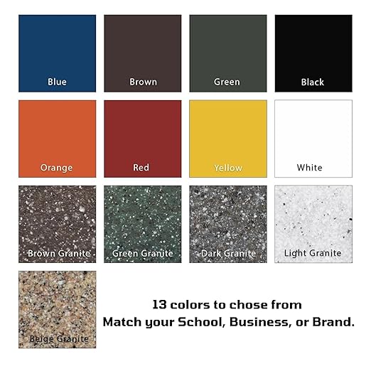 32 Gallon Square Slatted 100% Recycled Plastic Heavy-Duty Commercial Outdoor or Indoor Trash Can with Push Top Lid | Great for Schools and Businesses - Green Granite