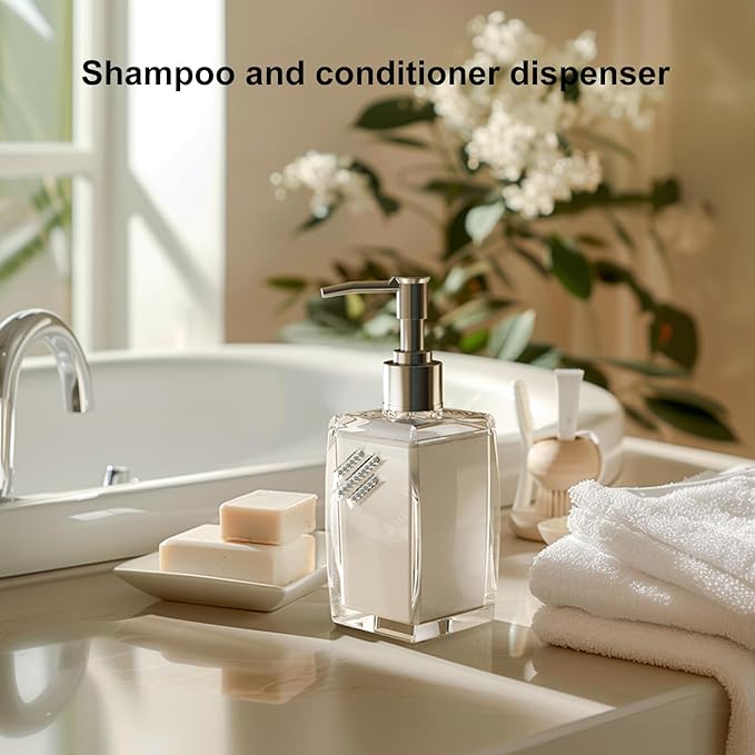 Black Soap Dispenser with Refillable Plastic Pump for Bathroom Sink or Kitchen Counter, Ideal for Hand Soap, Liquid Soap, Dish Soap, or Lotion Use