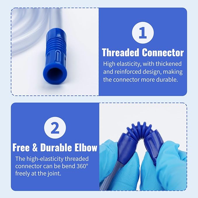 3 PCS 71" Suction Tubing Hoses Extended Suction Connection Tube for Home Use, Flexible & Portable Hoses Vacuum Fits Various Devices