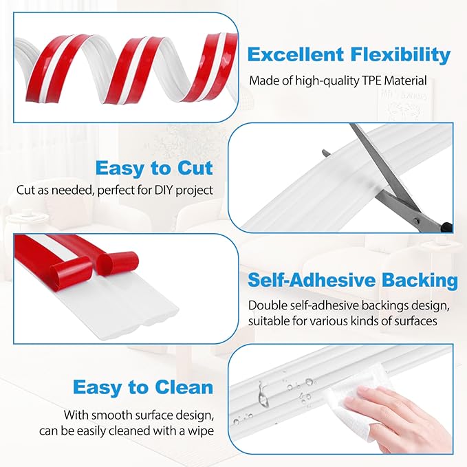 Wall Corner Protector Peel and Stick Corner Trim Molding Flexible Inside & Outside Wall Edge Guard Self Adhesive Moulding Trim for Edge Use, White, 1.6” W x 40’ L