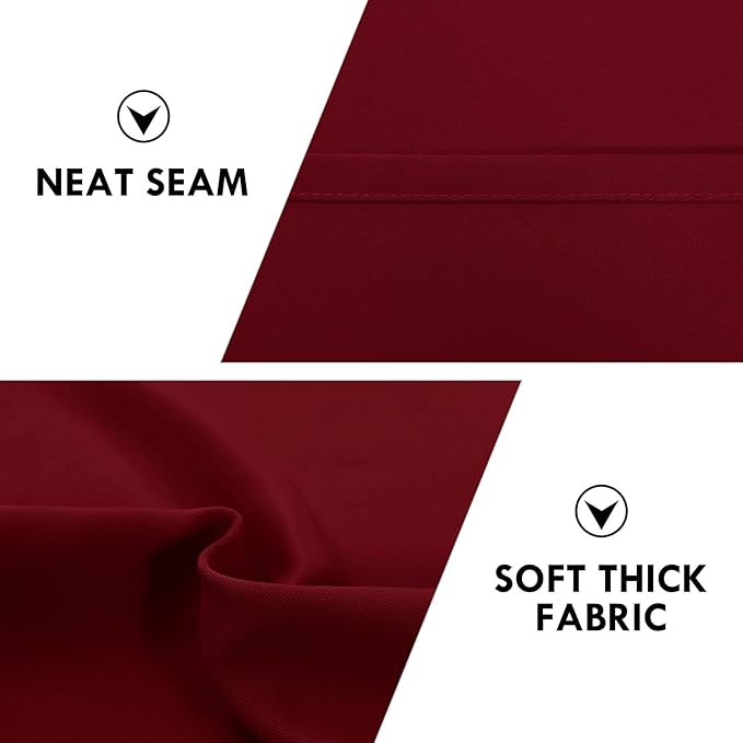 DWCN Burgund Short Blackout Curtains for Bedroom/Kitchen, Thermal Insulated Energy Saving Room Darkening Curtains for Living Room (W60 x L36 inch, Set of 2 Panels, Top of Rod Pocket)