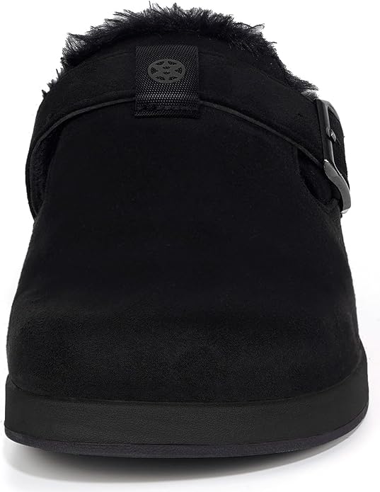 Fur Lined Clogs for Women Men Suede Winter Slippers Arch Support Slip on Mules Potato Shoes with Removable Cushion Footbed Warm Home House Shoes