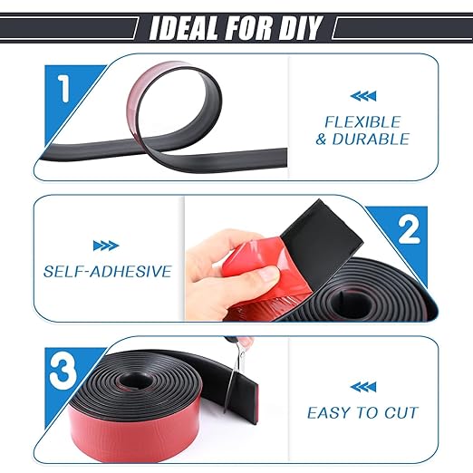 Adhesive Rubber Strips Neoprene Rubber Sheets, Rolls & Strips with Adhesive Backing Rubber Pads Self Stick Seal Rubber Gasket Adhesive Back for Matting Padding - 2" Wide x 1/8" Thick x 10' Long