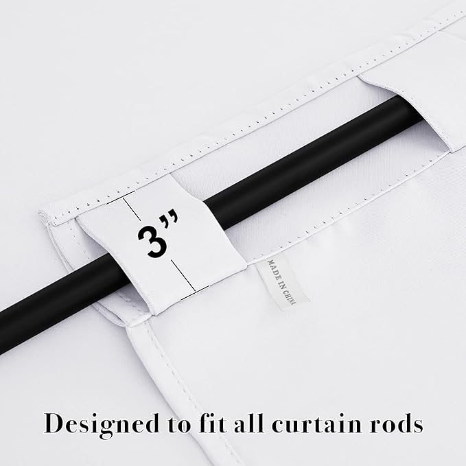 RYB HOME Small Window Curtains - Blackout Insualting Privacy Curtains for Kids Bedroom Kitchen Bathroom Basement Cafe Cabinet Tiers Drapes, 34 Width x 24 Length, 2 Panels, Pure White
