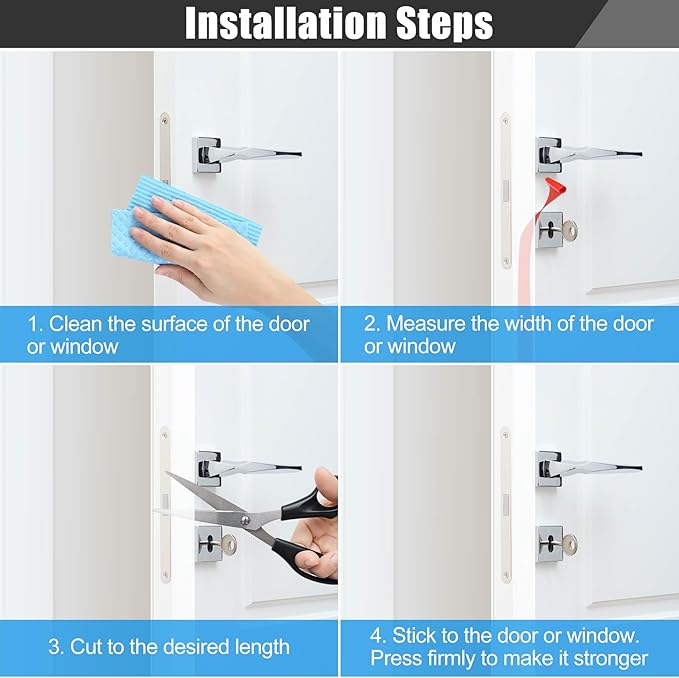 Draft Seal Tape for Doors and Windows 3 in x 40 Ft Silicone Weather Stripping Extra Thick 2mm Door Seal Strip with Strong Adhesive Draft Insulation Stopper Side Seal - Clear