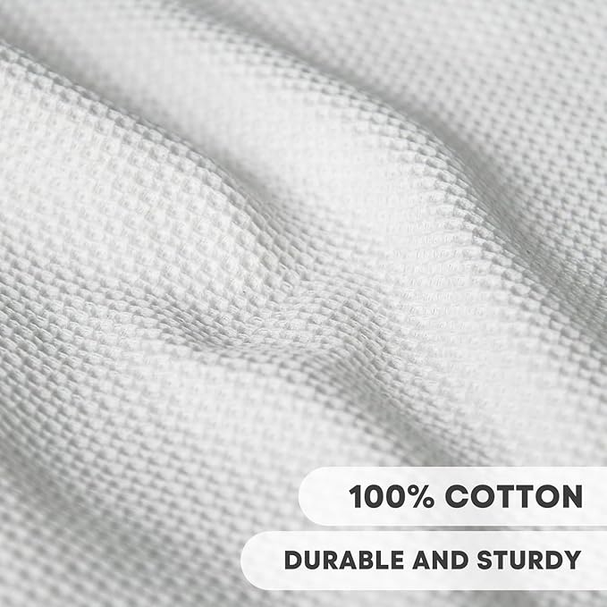 Artoid Mode 100% Cotton White Dark Grey Waffle Weave Kitchen Dish Cloths, 13x28 Inch Ultra Soft Absorbent Quick Drying Kitchen Dish Towels Set of 4, Multicolor