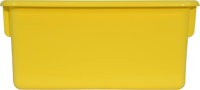 Wood Designs Cubby Storage Bin, Heavy Duty Plastic Containers for Kids Yellow Cubby Tray Set of 20
