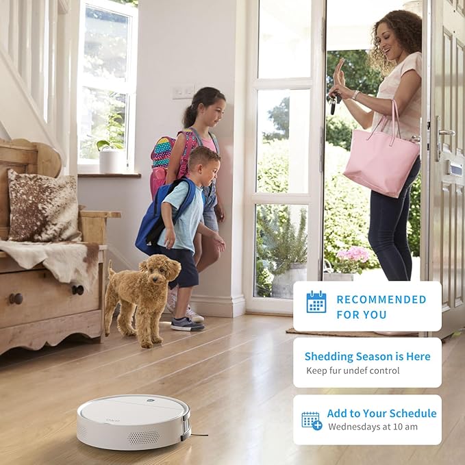 OKP K5 Robot Vacuum Cleaner, No Tangled Hair, Super Thin, 2500pa Suction, Cleaning Schedules, Self-Charging, Robotic Vacuums with Wi-Fi/App/Alexa Control, Ideal for Pet Hair Carpets Hard Floors