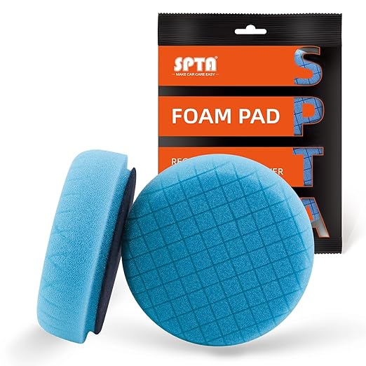 Green Heavy Cut Pad, Buffing Polishing Pads, SPTA 1Pc 3.5 Inch Face for 3 Inch 80mm Backing Plate Compound Buffing Sponge Pads for Car Buffer Polisher Compounding, Polishing and Waxing -FPTSS3G