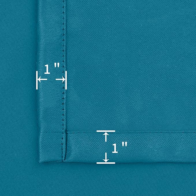 BGment Peacock Blue Blackout Curtains for Kitchen Cafe Window - Short Window Drapes Thermal Insulated Blackout Blinds for Rv Bathroom Privacy, 42 x 36 Inch, 2 Panels