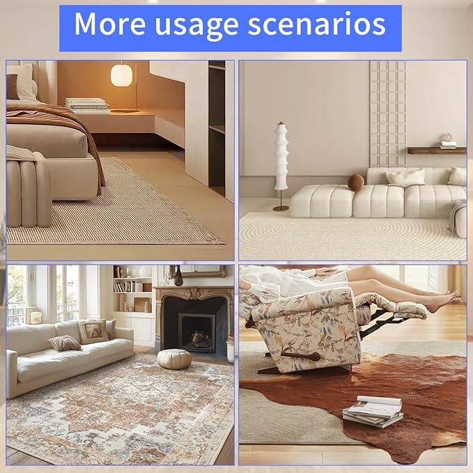 Extra Large Area Rug Cushioned Carpet Pad, 3x5 Ft, Thick Felt Pad for All Floors, Keeps Rug in Place Soft