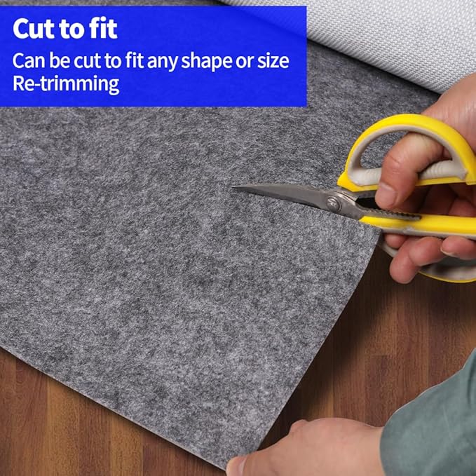100% Waterproof Non-Slip Rug Pad 3x5 for Large Area Rugs Durable Felt Floor Protection pad for All Floors, Suitable for Cutting. Rug Pads Keep Rugs in Place and Provide Cushioning
