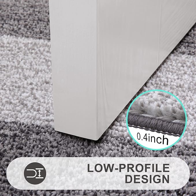 Kitinjoy Indoor Outdoor Door Mat, 32x20 Non-Slip Absorbent Dirt Trapper, Low-Profile Washable Inside Entrance Front Floor Mat, Sturdy Soft Entry Doormats for Entryway, Grey