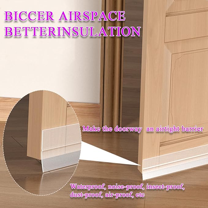Weather Stripping Door Seal Strip for Gaps, Silicone Draft Stopper Adhesive Tape for Sliding Doors, Windows, Shower Glass, Soundproof Seal for Home Insulation, 32.8ft Roll