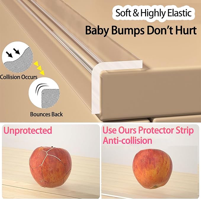 Clear Soft Corner Protectors for Furniture Strip,1.8in x13FT,Sharp Edge & Table Bumper,Window Edge,Wall Protector, Soft Corner Guards Safe for Proof,Table Corner Protectors in Family