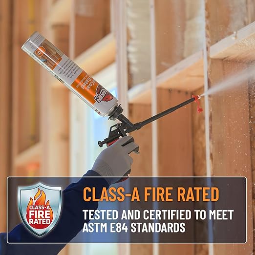Kraken Bond Fastcoat Fire Rated Spray Foam Insulation Closed Cell in a Can 480 sq ft (24x27.1 oz.) (R-Value 11.32 / 2in) - Spray Foam for Garage Door, Attic, Wall Gun & Cleaner Not Included, 24 Pack