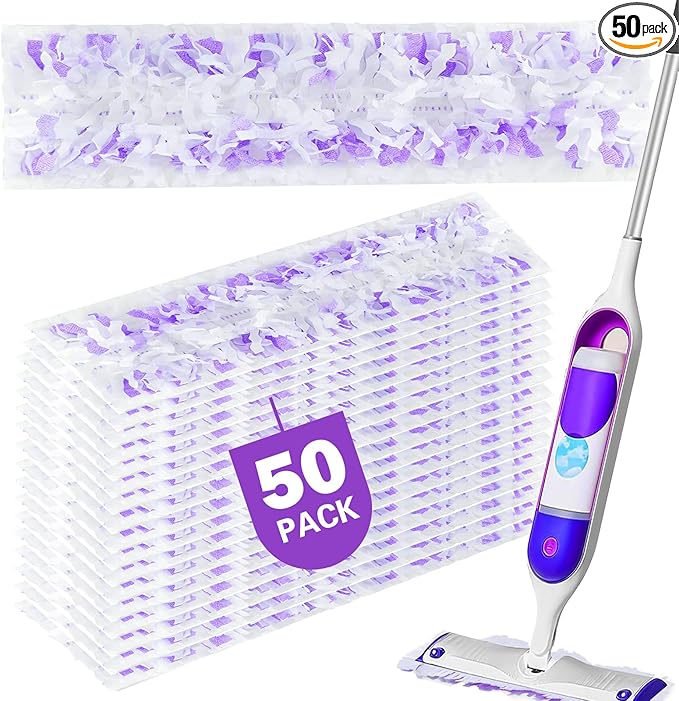 50 Count Disposable Mopping Pads Refills for PowerMop Mopping Pads Multi-Surface Household Replacement Mop Pads,for Swiffer Power Mop Pads, Safe on All Finished Floors.