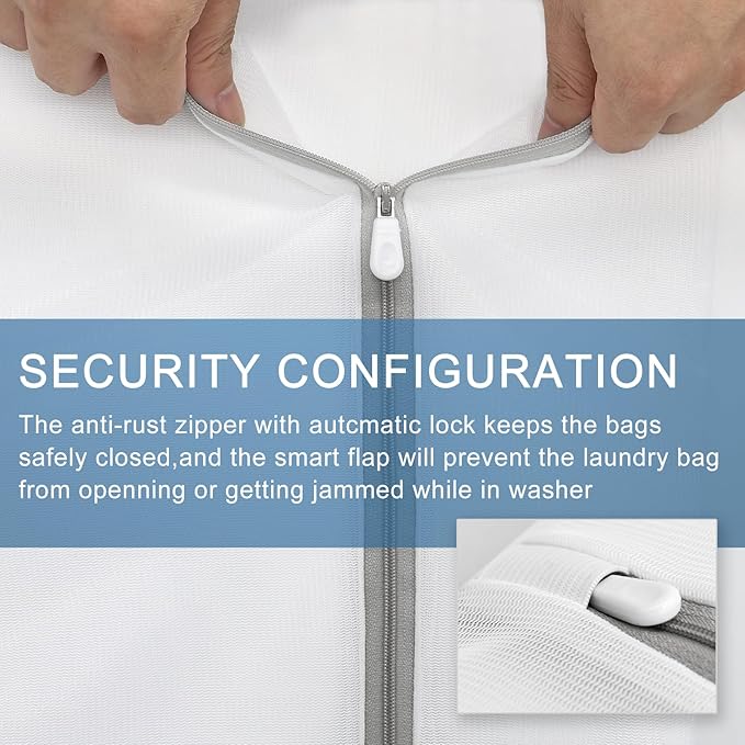 Muchfun 4Pcs Durable Fine Mesh Laundry Bags for Delicates 16 x 20 Inches (4, Large)