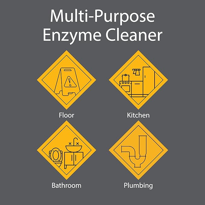 Pro-Grade Multi-Purpose Probiotic Enzyme Cleaner - Pet Stain and Odor Remover, Drain Cleaner - Powerful Cleaning & Odor Eliminating Formula For Professional & Home Surfaces - 32 Ounce