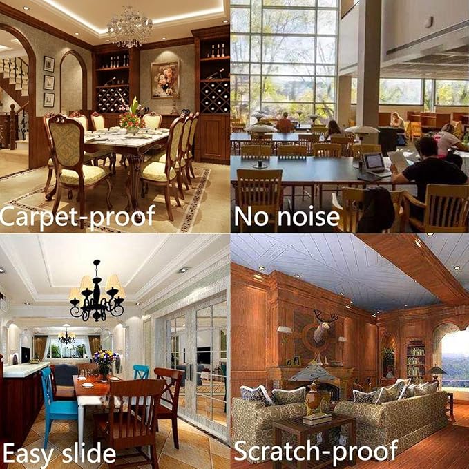 Furniture Sliders-Furnigear (Teflon) Nail in Chair Glides for Carpet and Hardwood Floor - Move Your Furniture Easily & Safely - Best Floor Protector (1x1-3/8 Nail, Brown-24 Pack)