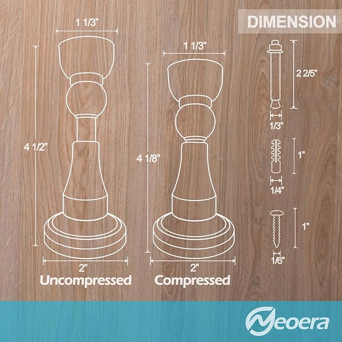 Neoera Magnetic Door Stopper, Updated Hydraulic Shock Absorbent Technology, Soft-Catch Magnetic Hold, Premium 304 Stainless Steel, Anti-Rust, Heavy Duty for Various Door Types, Wall Mount 2 Pack