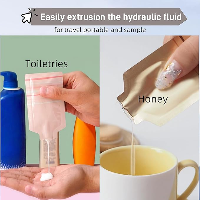 100 Pack 1.97x4.3 inch Heat Seal Sample Mylar Packets for Portable Travel Toiletries Empty Disposable Liquid Shampoo Pouch Single Serving Coffee Powder Condiments Food Storage (White)