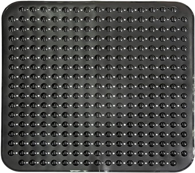 ENKOSI Extra Large Square Non Slip Shower Mat - 31 x 31-inch XL Bathroom Shower Mat - Square Shower Matts for Shower Stall Floors | Secure Suction Cups and Drain Holes (31x31 Black)