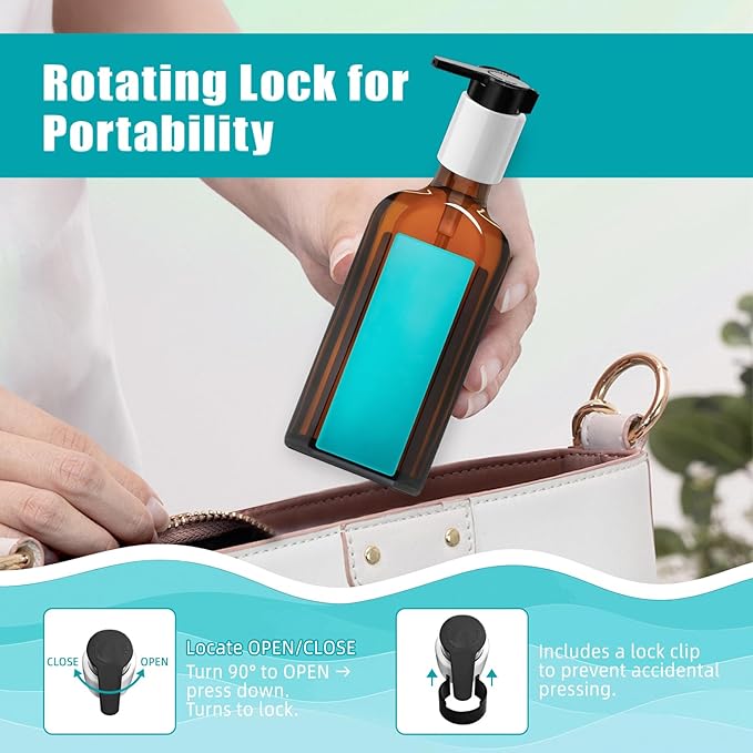 2PCS Dispenser Pump Replacement Compatible with MOROCCANOIL Treatment 1.7/3.4/4.2 Fl Oz (Not for Travel Size), Plastic Pumps Head with Lock Clip for Hair Oil Bottle (Bottle Not Included)