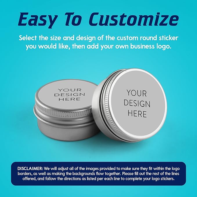 100 Custom Vinyl Stickers - Upload Your own Image, Text, Design, Logo - Personalized Logo Labels for Handmade, Packaging, Bottle, Jars, Candle, Brand Stickers (Gray, 2x2)