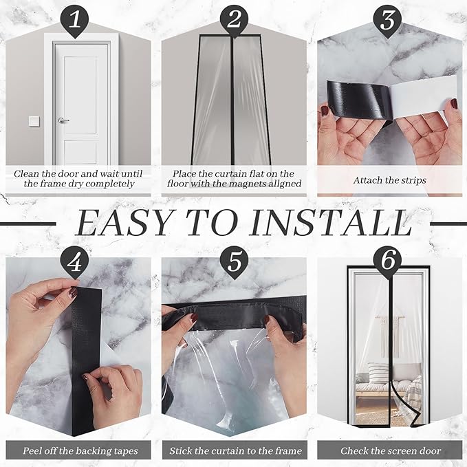 Amylove Zipper 38 x 83 Inch Dust Barrier Door Kit Construction Door Barrier 3 x 7 ft Reusable Plastic Curtain Cover Containment Standard Doorway Temporary Wall Screen Sheeting for Bathroom Hallway