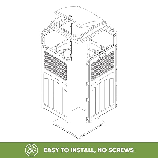Patiowell 36 Gallon Outdoor Trash Can, Resin Outdoor Garbage Can with Lid for Patio, Backyard, Deck, Light Brown