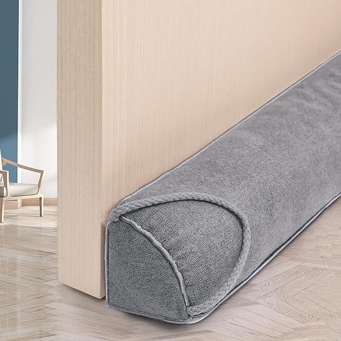 Triangular Under Door Draft Stopper 38 inch Heavy Duty Door Draft Blocker Bottom Door Seal Noise Air Door Guard for Doors and Windows, Gray