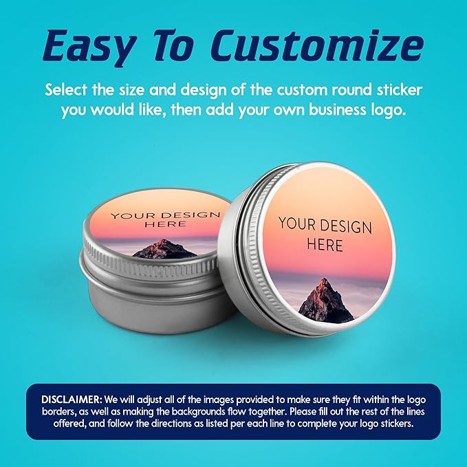 100 Custom Vinyl Stickers - Upload Your own Image, Text, Design, Logo - Personalized Logo Labels for Handmade, Packaging, Bottle, Jars, Candle, Brand Stickers (Mountain, 3x3)