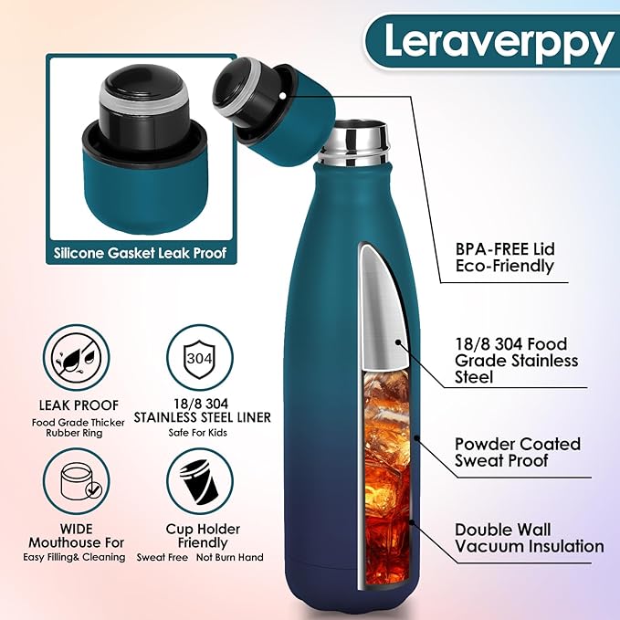 25oz Cola-Bottle Shaped Stainless Steel Leak-proof Water Bottle,Double Wall Vacuum Insulated Metal,Travel Mug For Sports Indoors & Outdoors,BPA-Free School Kid Flasks,Mix(4 Pack)