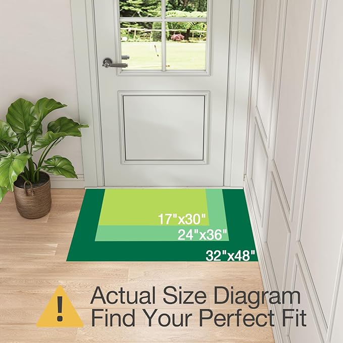 LUMI Indoor Door Mat 17"x30", Ultra Thin Low Profile Non-Slip Doormat for Home Entrance, Absorbent & Stain-Resistant Welcome Mats, Washable Entryway Mat for Front Door, Patio, Porch, Camel