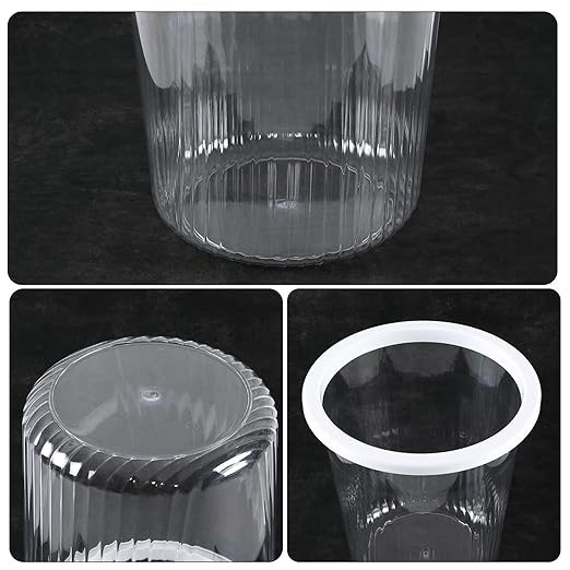 4-Pack Waste Basket Plastic, Small Plastic Garbage Can, Clear, 4 Gallon