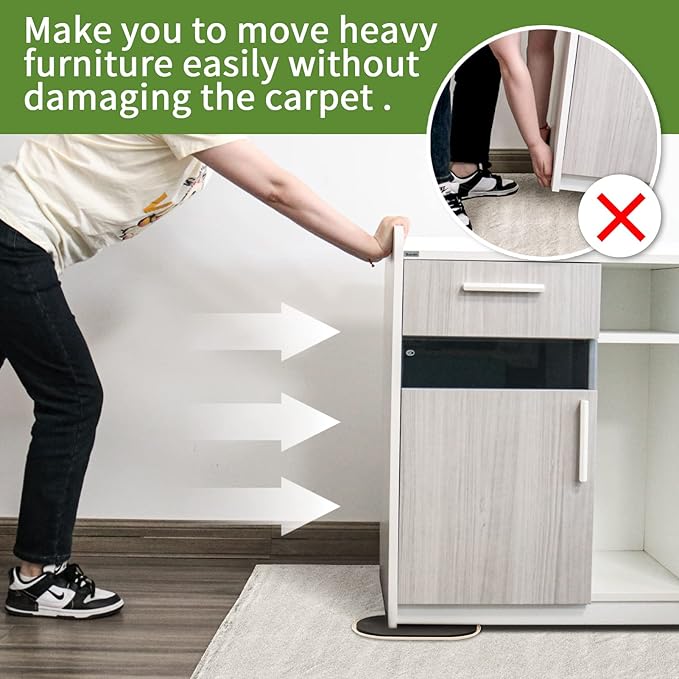 Furniture Sliders for Carpet 4 PCS - 9 1/2 inch Furniture Moving Slider Chair Legs Floors Protectors– Move Your Furniture Easy & Safely (for Carpet)
